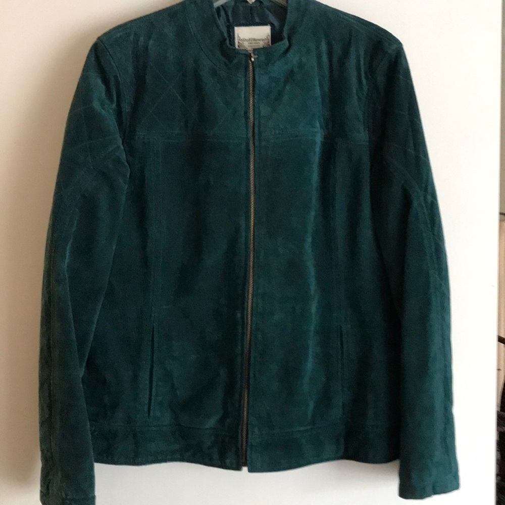 Suede jacket. Teal